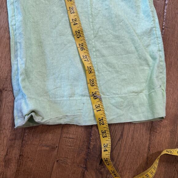 A NEW DAY Linen Blend Lime Green Pants Beach Resort Size XS OVERSIZED Baggy - Picture 6 of 9